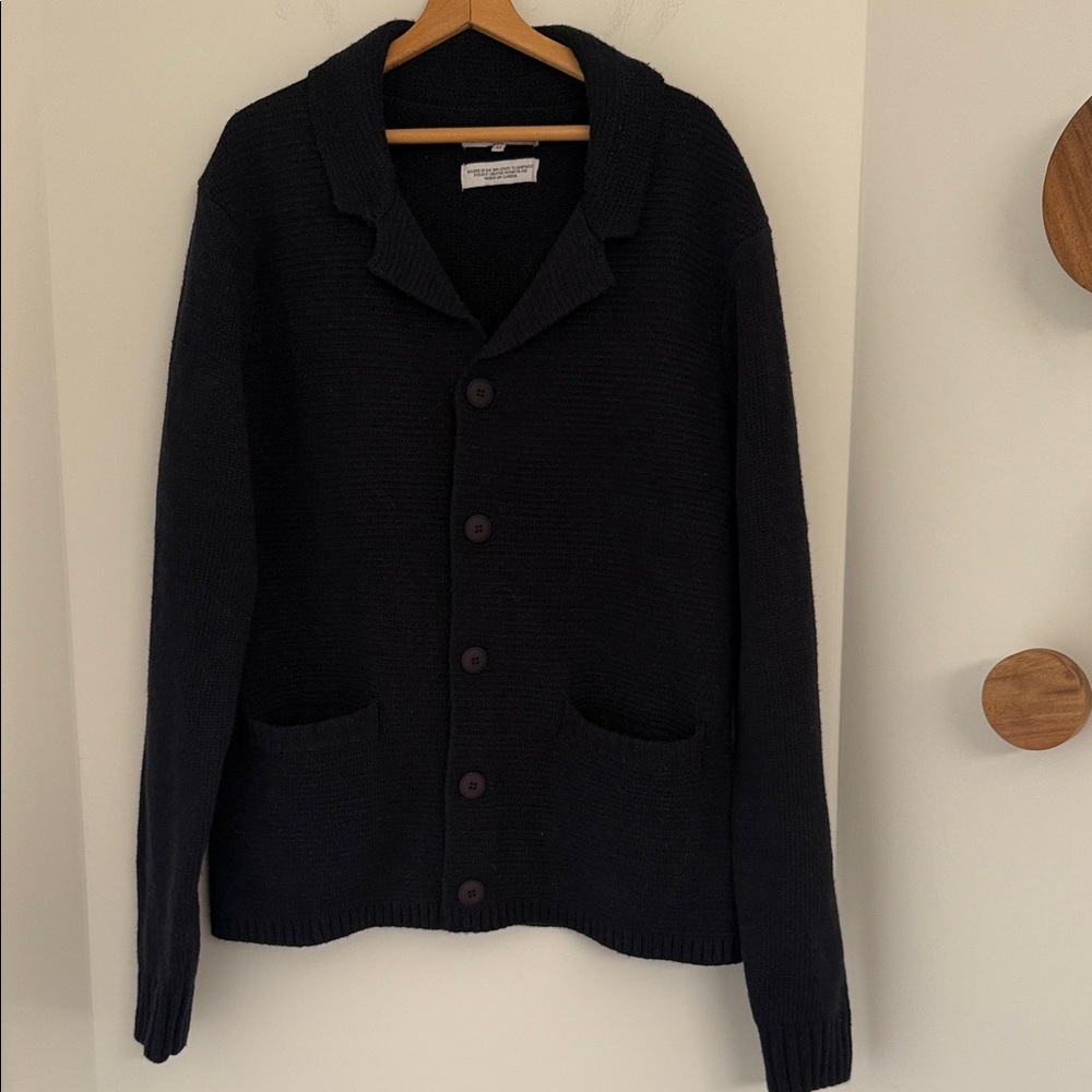 Bellfield Men's Navy Blue Ousden Cardigan Sweater Size Medium